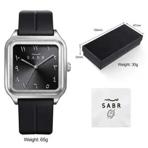 SABR সিলিকন স্ট্র্যাপ ম্যাগনেটিক ঘড়ি Black Silver